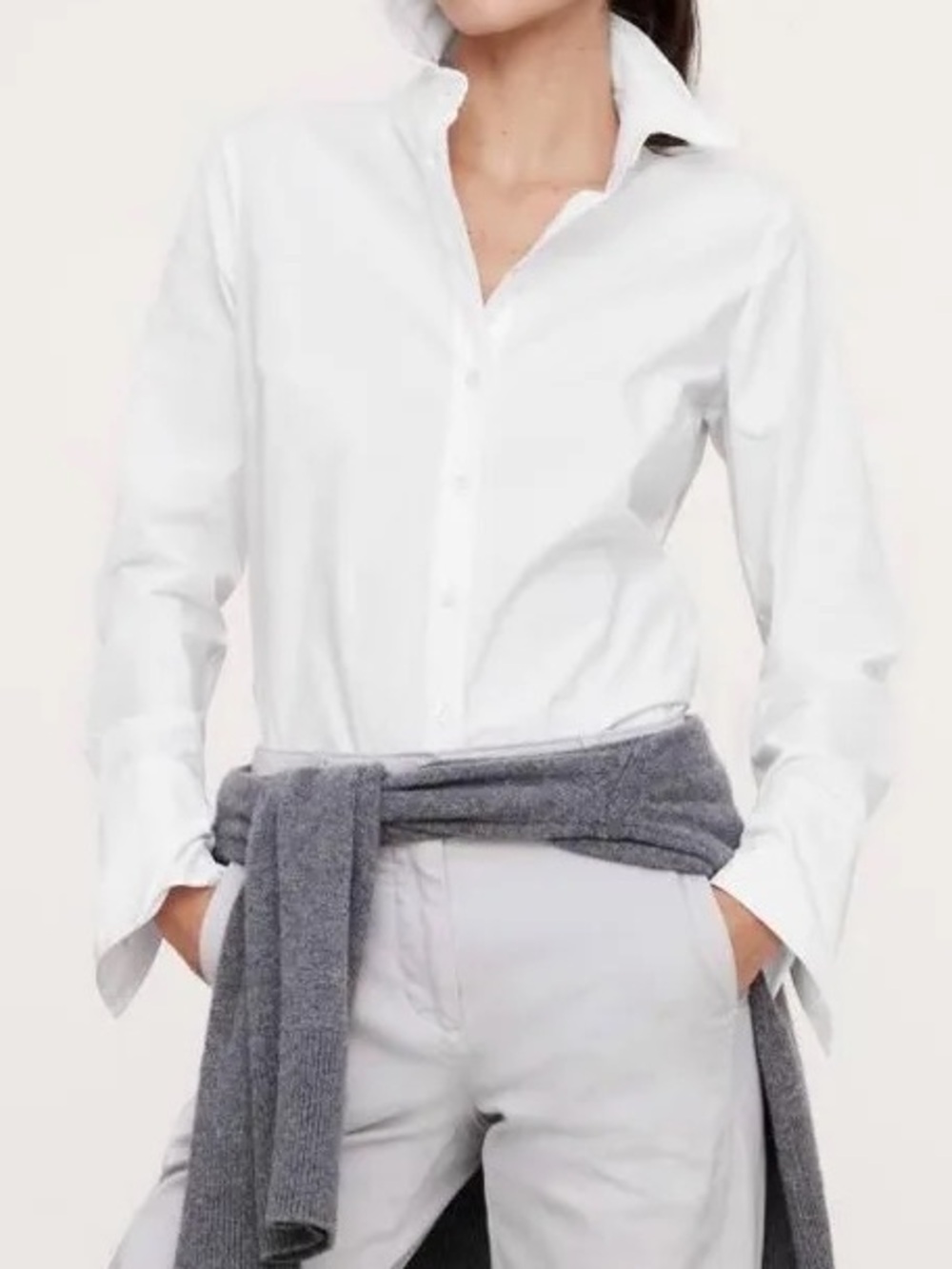 Banana Republic Riley White Button-Down Shirt — Classic Tailored Style size 12